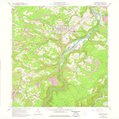 YellowMaps Kingwood WV topo map, 1:24000 Scale, 7.5 X 7.5 Minute, Historical, 1960, Updated 1978, 26.9 x 22 in - Polypropylene