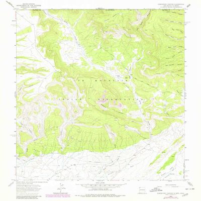 YellowMaps Purgatory Canyon NM topo map, 1:24000 Scale, 7.5 X 7.5 Minute, Historical, 1963, Updated 1980, 26.8 x 21.9 in - Polypropylene