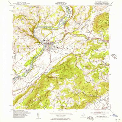 YellowMaps Belvidere NJ topo map, 1:24000 Scale, 7.5 X 7.5 Minute, Historical, 1955, Updated 1956, 26.9 x 22.1 in - Tyvek