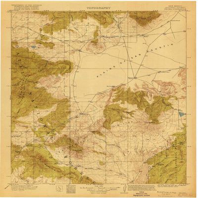 YellowMaps Pelona NM topo map, 1:125000 Scale, 30 X 30 Minute, Historical, 1918, 20 x 16.5 in - Tyvek