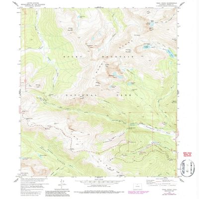 YellowMaps Trail Ridge CO topo map, 1:24000 Scale, 7.5 X 7.5 Minute, Historical, 1957, Updated 1986, 26.9 x 22.2 in - Tyvek