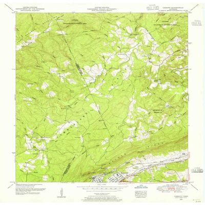 YellowMaps Cardiff TN topo map, 1:24000 Scale, 7.5 X 7.5 Minute, Historical, 1952, Updated 1956, 27.5 x 22 in - Polypropylene