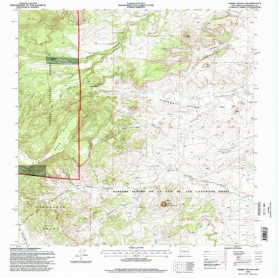 YellowMaps Cerro Tinaja NM topo map, 1:24000 Scale, 7.5 X 7.5 Minute, Historical, 1995, Updated 1998, 27 x 22 in - Polypropylene