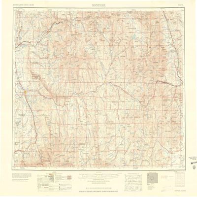 YellowMaps Montrose CO topo map, 1:250000 Scale, 1 X 2 Degree, Historical, 1960, 22.1 x 32.3 in - Polypropylene