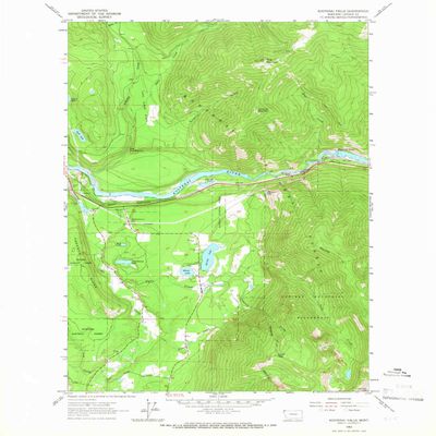 YellowMaps Kootenai Falls MT topo map, 1:24000 Scale, 7.5 X 7.5 Minute, Historical, 1963, Updated 1966, 26.9 x 22 in - Polypropylene