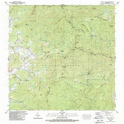 YellowMaps Jacks Gap GA topo map, 1:24000 Scale, 7.5 X 7.5 Minute, Historical, 1988, Updated 1988, 26.8 x 22 in - Polypropylene