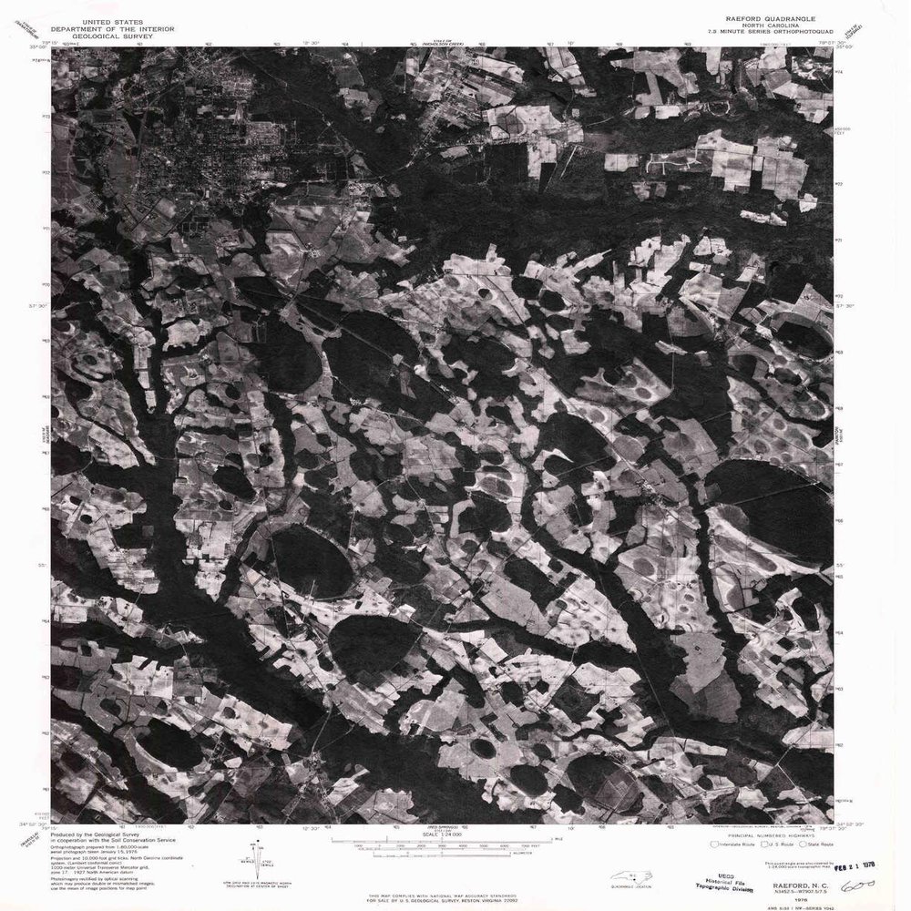 YellowMaps Raeford NC topo map, 1:24000 Scale, 7.5 X 7.5 Minute, Historical, 1976, Updated 1978, 26.6 x 21.8 in - Polypropylene
