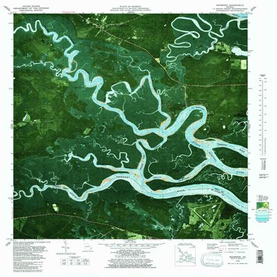 YellowMaps Seabrook GA topo map, 1:24000 Scale, 7.5 X 7.5 Minute, Historical, 1979, Updated 1997, 27.9 x 23 in - Polypropylene