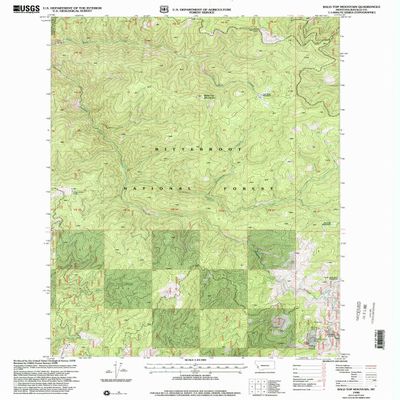 YellowMaps Bald Top Mountain MT topo map, 1:24000 Scale, 7.5 X 7.5 Minute, Historical, 1998, Updated 2002, 26.9 x 22 in - Polypropylene