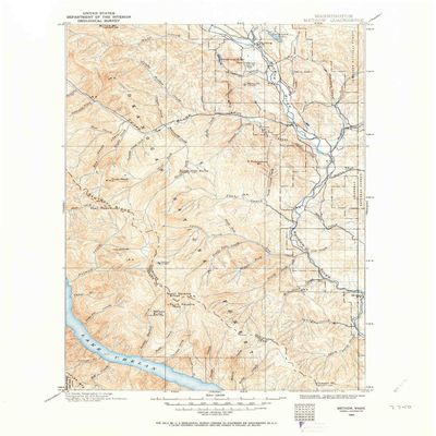 Methow WA topo map, 1:125000 Scale, 30 X 30 Minute, Historical, 1899, Updated 1963, 20.9 x 17.1 in - Tyvek