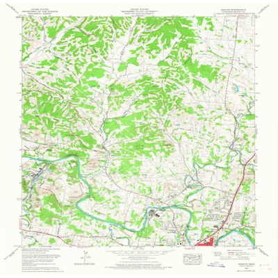 YellowMaps Godwin TN topo map, 1:24000 Scale, 7.5 X 7.5 Minute, Historical, 1965, Updated 1967, 27.5 x 22.1 in - Tyvek