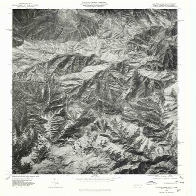 YellowMaps Luftee Knob NC topo map, 1:24000 Scale, 7.5 X 7.5 Minute, Historical, 1976, Updated 1979, 26.9 x 21.9 in - Tyvek