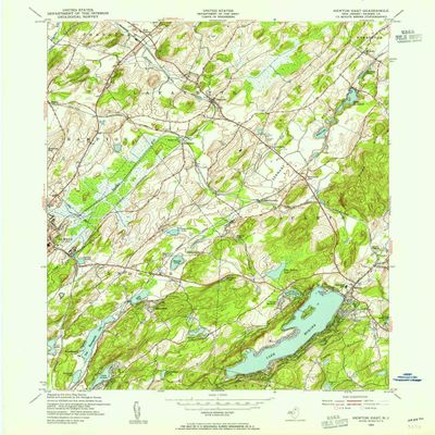 Newton East NJ topo map, 1:24000 Scale, 7.5 X 7.5 Minute, Historical, 1954, Updated 1955, 27 x 22 in - Tyvek