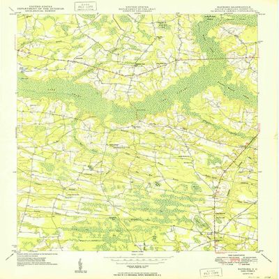 YellowMaps Bayboro SC topo map, 1:24000 Scale, 7.5 X 7.5 Minute, Historical, 1949, 26.8 x 22 in - Polypropylene