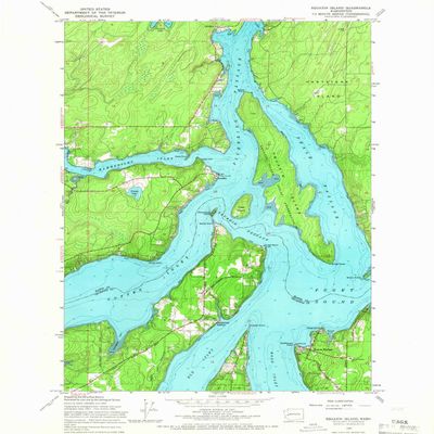 YellowMaps Squaxin Island WA topo map, 1:24000 Scale, 7.5 X 7.5 Minute, Historical, 1959, Updated 1966, 26.8 x 22 in - Polypropylene