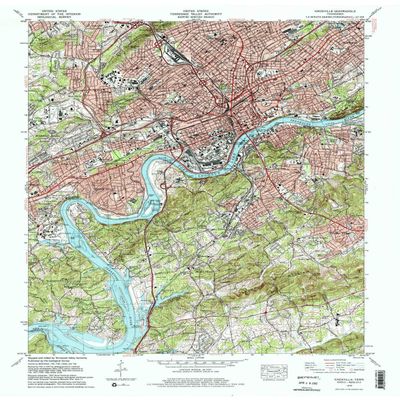 YellowMaps Knoxville TN topo map, 1:24000 Scale, 7.5 X 7.5 Minute, Historical, 1978, Updated 1979, 27.3 x 22 in - Polypropylene