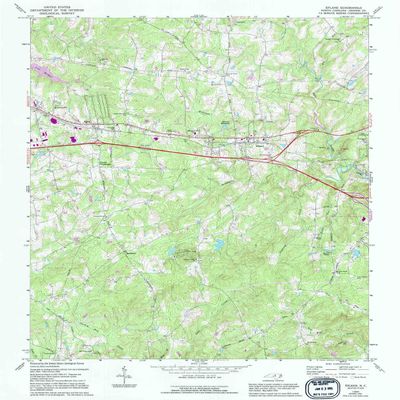 YellowMaps Efland NC topo map, 1:24000 Scale, 7.5 X 7.5 Minute, Historical, 1968, Updated 1994, 26.6 x 21.8 in - Tyvek