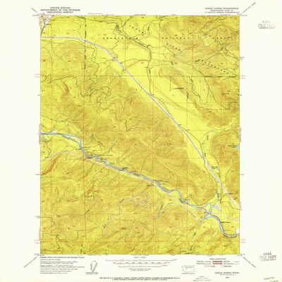 YellowMaps Eagle Gorge WA topo map, 1:24000 Scale, 7.5 X 7.5 Minute, Historical, 1953, Updated 1955, 26.9 x 22 in - Polypropylene