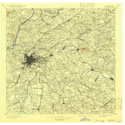 YellowMaps Atlanta GA topo map, 1:125000 Scale, 30 X 30 Minute, Historical, 1895, Updated 1941, 20.7 x 16.8 in - Tyvek