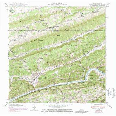 YellowMaps Sneedville TN topo map, 1:24000 Scale, 7.5 X 7.5 Minute, Historical, 1946, Updated 1989, 27.4 x 22 in - Tyvek