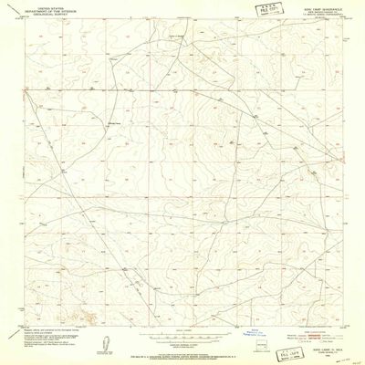 YellowMaps King Camp NM topo map, 1:24000 Scale, 7.5 X 7.5 Minute, Historical, 1951, Updated 1953, 27 x 22 in - Polypropylene