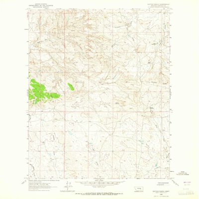YellowMaps Dutton Ranch MT topo map, 1:24000 Scale, 7.5 X 7.5 Minute, Historical, 1963, Updated 1965, 26.9 x 22.1 in - Tyvek