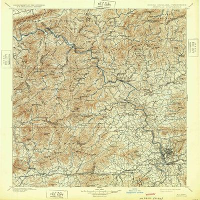 YellowMaps Asheville NC topo map, 1:125000 Scale, 30 X 30 Minute, Historical, 1901, Updated 1932, 19.6 x 16.4 in - Tyvek