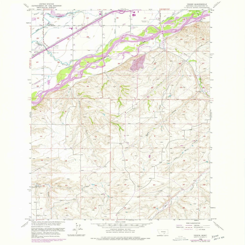 Yegen MT topo map, 1:24000 Scale, 7.5 X 7.5 Minute, Historical, 1956, Updated 1977, 26.7 x 21.9 in - Polypropylene