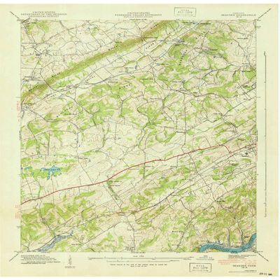 YellowMaps Bearden TN topo map, 1:24000 Scale, 7.5 X 7.5 Minute, Historical, 1940, 27.5 x 22 in - Tyvek