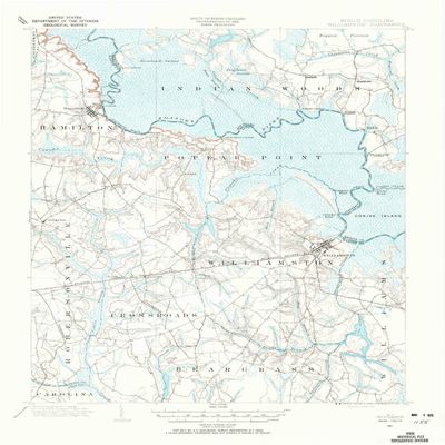 YellowMaps Wiillamston NC topo map, 1:62500 Scale, 15 X 15 Minute, Historical, 1901, Updated 1972, 20.8 x 17 in - Polypropylene