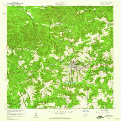 YellowMaps Lumpkin GA topo map, 1:24000 Scale, 7.5 X 7.5 Minute, Historical, 1955, Updated 1959, 26.9 x 22 in - Polypropylene