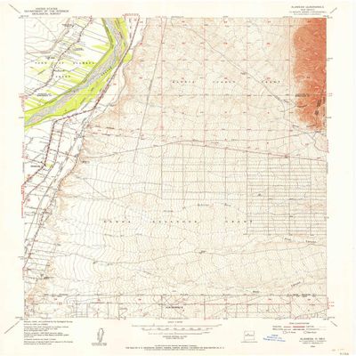 YellowMaps Alameda NM topo map, 1:24000 Scale, 7.5 X 7.5 Minute, Historical, 1954, Updated 1955, 27 x 22.1 in - Tyvek