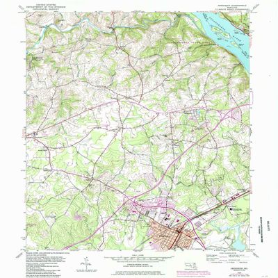 YellowMaps Aberdeen MD topo map, 1:24000 Scale, 7.5 X 7.5 Minute, Historical, 1953, Updated 1985, 26.7 x 22 in - Polypropylene