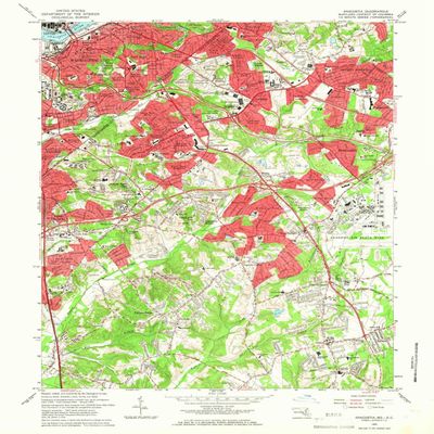 YellowMaps Anacostia DC topo map, 1:24000 Scale, 7.5 X 7.5 Minute, Historical, 1965, Updated 1966, 27 x 22 in - Polypropylene