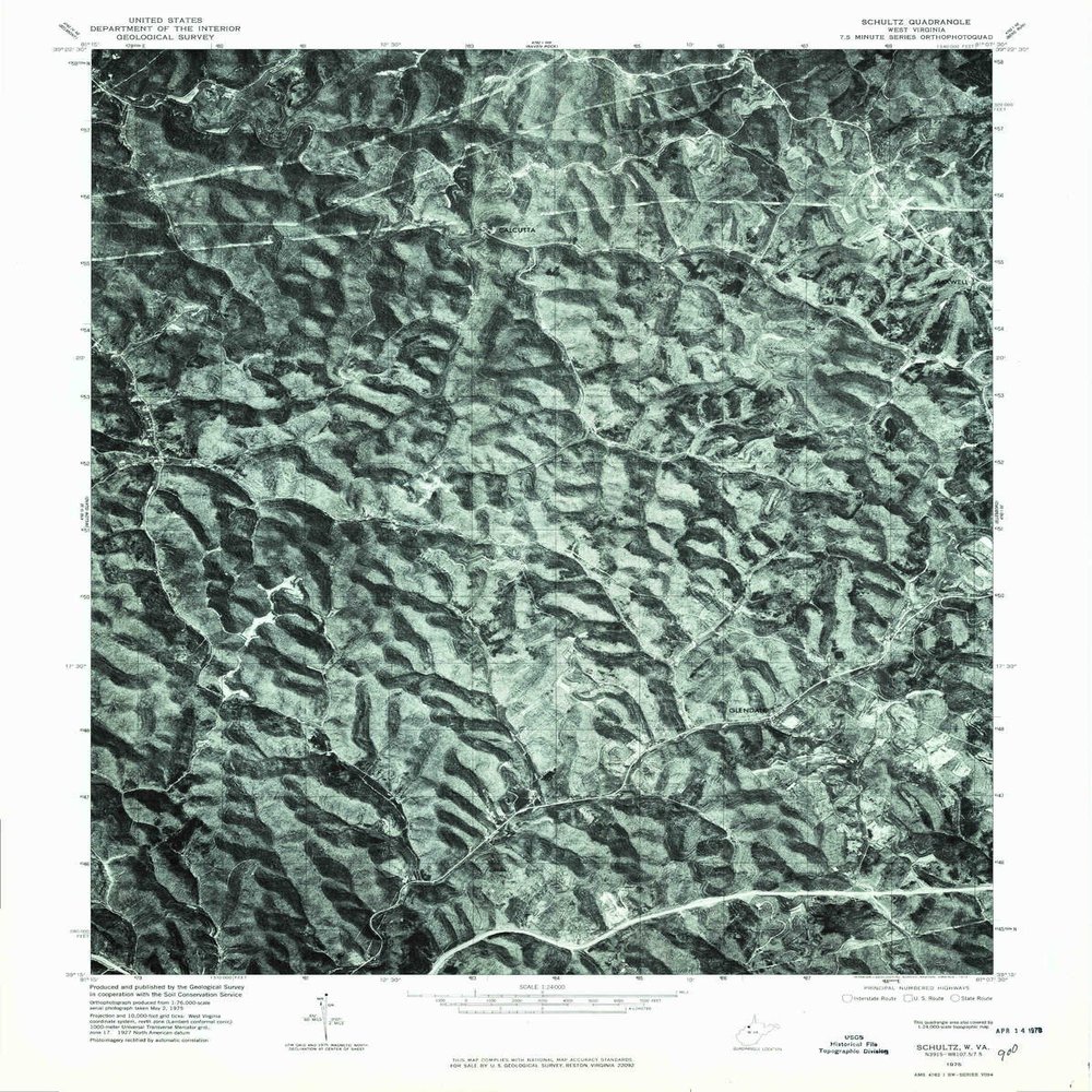 YellowMaps Schultz WV topo map, 1:24000 Scale, 7.5 X 7.5 Minute, Historical, 1975, Updated 1979, 26.7 x 21.3 in - Polypropylene