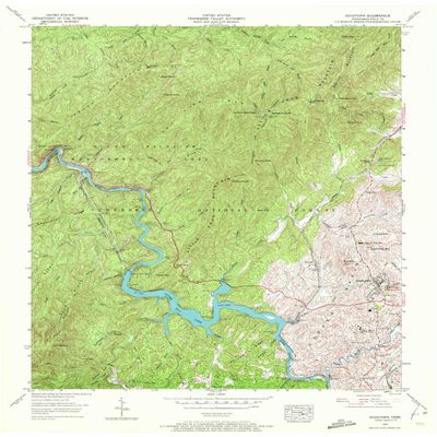 YellowMaps Ducktown TN topo map, 1:24000 Scale, 7.5 X 7.5 Minute, Historical, 1957, Updated 1972, 27.4 x 22.1 in - Polypropylene