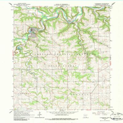 YellowMaps Lanesboro MN topo map, 1:24000 Scale, 7.5 X 7.5 Minute, Historical, 1965, Updated 1986, 27.2 x 21.1 in - Tyvek