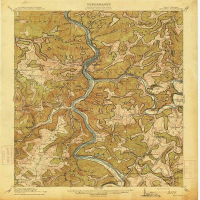 YellowMaps Big Bend WV topo map, 1:62500 Scale, 15 X 15 Minute, Historical, 1914, 19.9 x 16.5 in - Tyvek