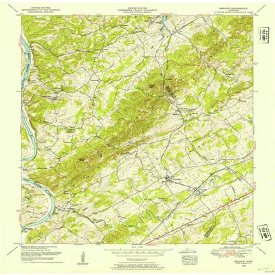 Meadow TN topo map, 1:24000 Scale, 7.5 X 7.5 Minute, Historical, 1952, Updated 1954, 27.3 x 22 in - Polypropylene