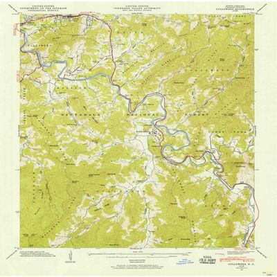 Cullowhee NC topo map, 1:24000 Scale, 7.5 X 7.5 Minute, Historical, 1946, Updated 1958, 27 x 22 in - Polypropylene