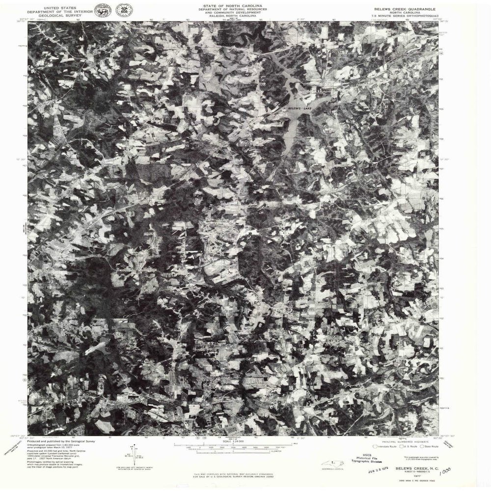 YellowMaps Belews Creek NC topo map, 1:24000 Scale, 7.5 X 7.5 Minute, Historical, 1977, Updated 1979, 26.8 x 21.9 in - Tyvek