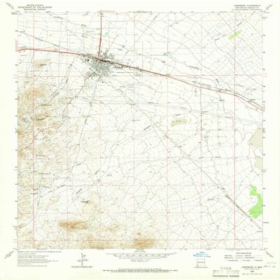 YellowMaps Lordsburg NM topo map, 1:24000 Scale, 7.5 X 7.5 Minute, Historical, 1963, Updated 1965, 27 x 22.1 in - Polypropylene