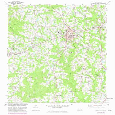 YellowMaps Fuquay Varina NC topo map, 1:24000 Scale, 7.5 X 7.5 Minute, Historical, 1974, Updated 1982, 26.7 x 21.7 in - Polypropylene