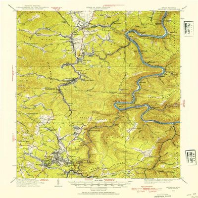 YellowMaps Beckley WV topo map, 1:62500 Scale, 15 X 15 Minute, Historical, 1929, Updated 1954, 20.7 x 16.8 in - Polypropylene