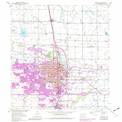YellowMaps Greeley CO topo map, 1:24000 Scale, 7.5 X 7.5 Minute, Historical, 1950, Updated 1983, 26.9 x 22 in - Polypropylene