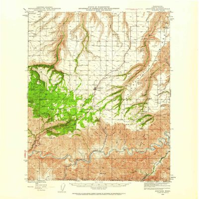 YellowMaps Anatone WA topo map, 1:62500 Scale, 15 X 15 Minute, Historical, 1944, Updated 1959, 20.9 x 17.1 in - Tyvek