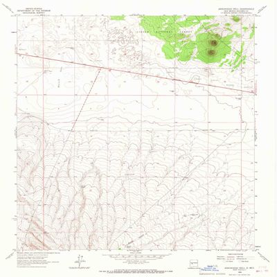 Arrowhead Well NM topo map, 1:24000 Scale, 7.5 X 7.5 Minute, Historical, 1964, 27 x 22.1 in - Polypropylene