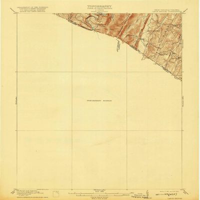 YellowMaps Capon Bridge WV topo map, 1:62500 Scale, 15 X 15 Minute, Historical, 1916, Updated 1920, 19.9 x 16.5 in - Tyvek