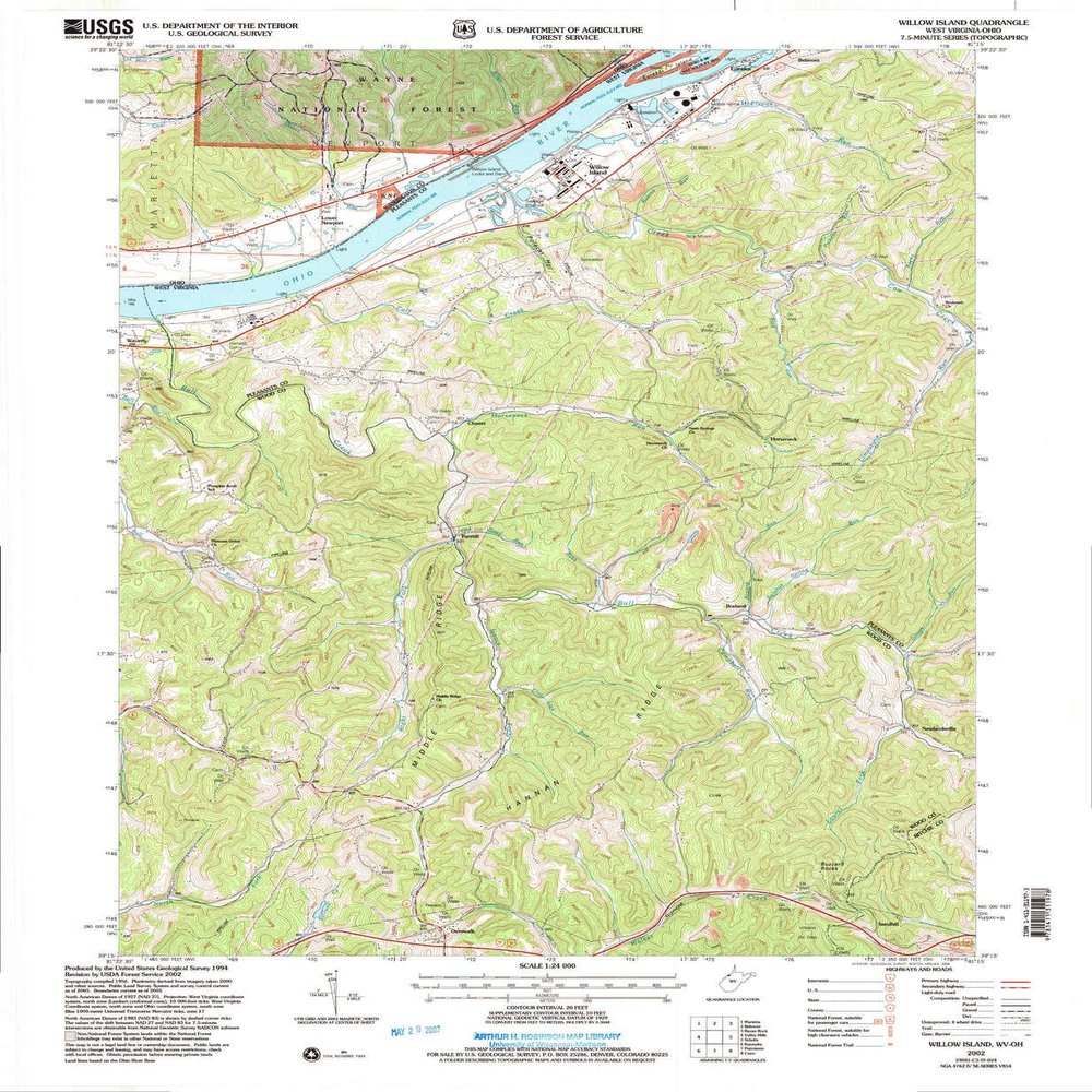 Willow Island WV topo map, 1:24000 Scale, 7.5 X 7.5 Minute, Historical, 2002, Updated 2006, 27.3 x 22.4 in - Tyvek