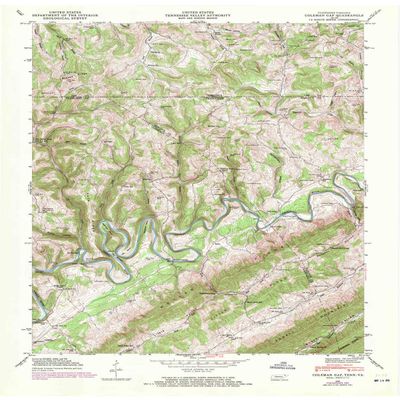 YellowMaps Colemen Gap TN topo map, 1:24000 Scale, 7.5 X 7.5 Minute, Historical, 1946, Updated 1970, 27.5 x 22.1 in - Polypropylene